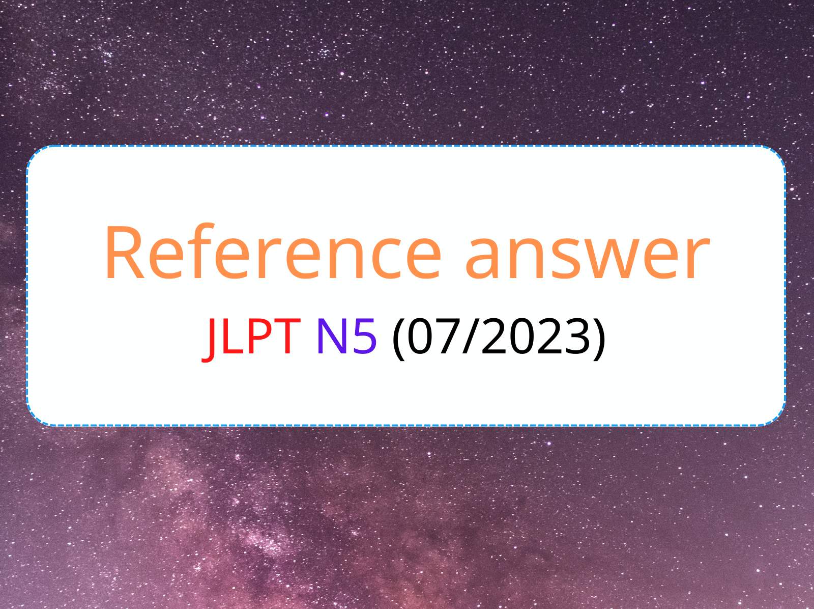 reference answer jlpt n5 07 2023