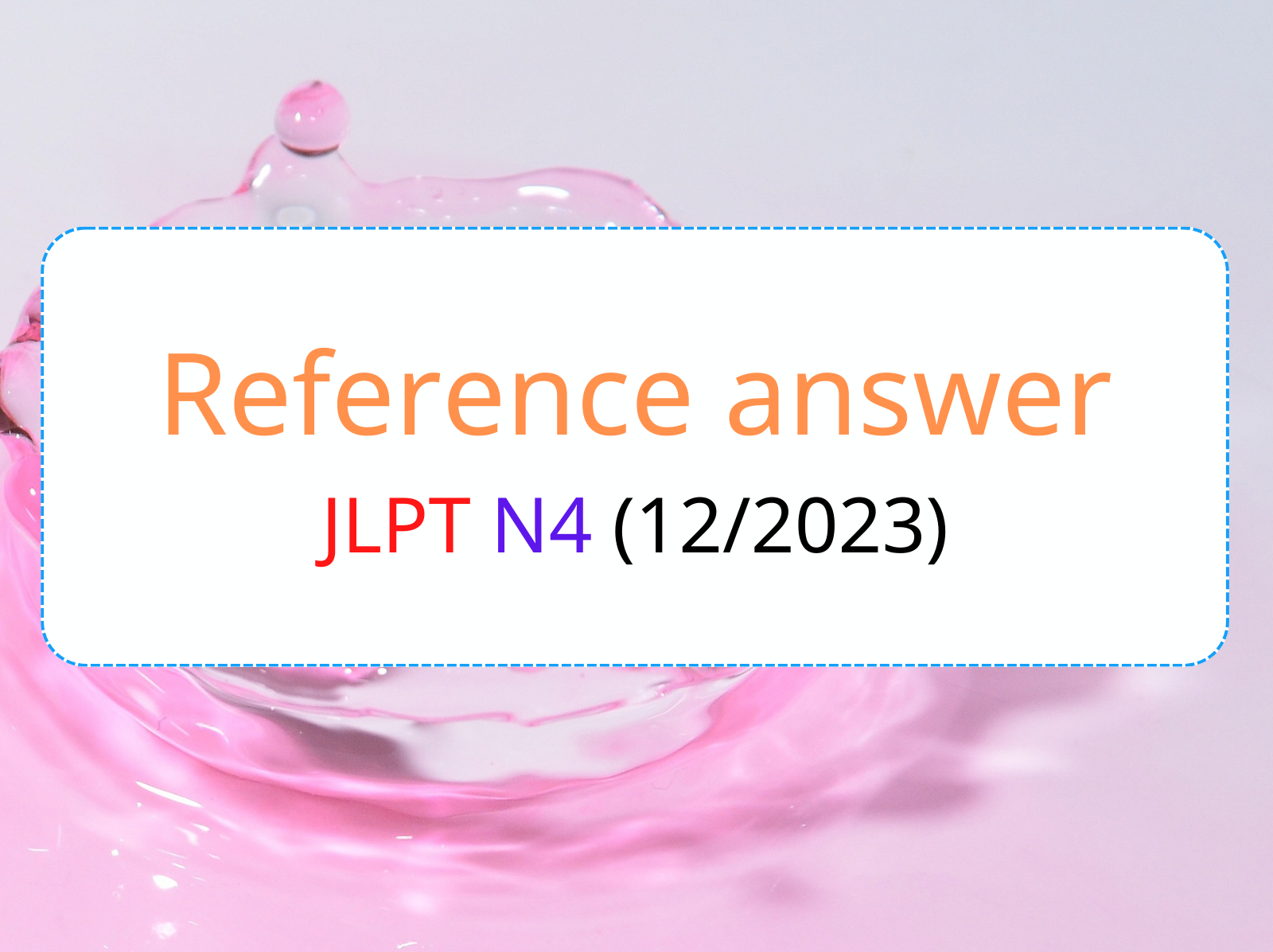reference answer jlpt n4 12 2023